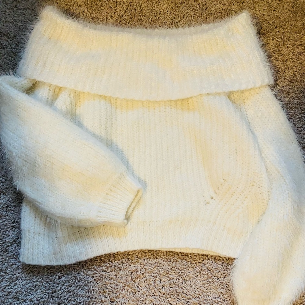 Forever 21 Off Should Fuzzy Sweater